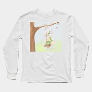 Cute Teddy Bear Swing Long Sleeve T-Shirt